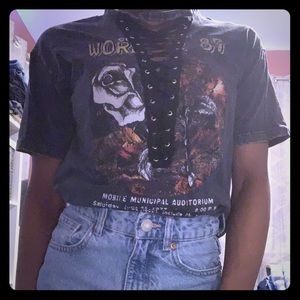 Forever21 lace up front t-shirt, size small.